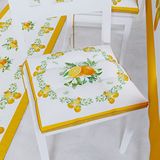 PETTI Artigiani Italiani - Set van 6 4-punts keukenstoelkussens, kussenslopen van microvezel met veters, 100% Made in Italy