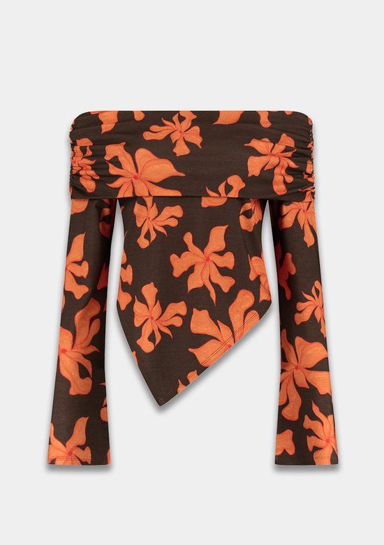 Harper & Yve JESSE-LS Lange mouwen shirt Dames Maat M WILD FLOWER ORANGE
