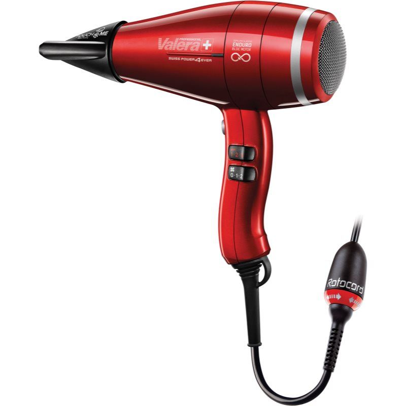 Valera Swiss Power4ever eQ professionele ionen-haardroger, duurzaam en krachtig, digitale motor, Sanify luchtreiniging, intelligente luchtstroomdiagnose, 2400 watt, kleur rood