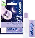 LABELLO Overnight Care Lippenbalsem met sheaboter en etherische lavendelolie voor zachte lippen in de ochtend, lippenbalsem voor 8 uur nachtelijke verzorging (4,8 g)