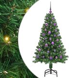 vidaXL Kunstkerstboom Groen 150 cm PVC en Staal en Kunststof