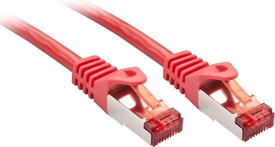 LINDY 47360 RJ45 Netwerkkabel, patchkabel CAT 6 S/FTP 30.00 cm Rood