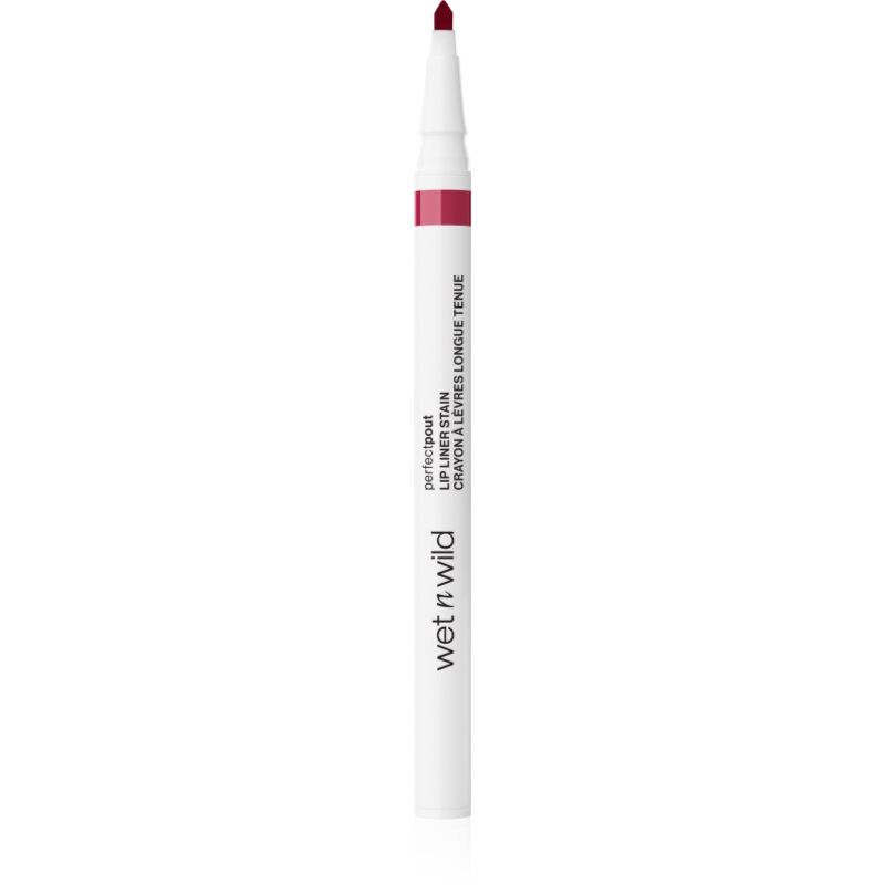 Wet n Wild Perfect Pout Lip Liner Stain, Vlekvrije Tint voor het Omlijnen van de Lippen, Spitse Punt voor Hoge Precisie en Platte Kant voor Gemakkelijk Inkleuren, Langhoudend, Spilled Wine
