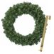 Couronne de Noël 35 cm - vert - avec pendentif doré/crochet de suspension - décoration de Noël
