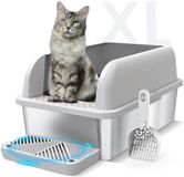 Unyqoos® XXL Roestvrijstalen Kattenbak met Deksel en Hoogwandige Zijbehuizing