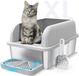 Unyqoos® XXL Roestvrijstalen Kattenbak met Deksel en Hoogwandige Zijbehuizing