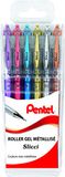 Pentel Slicci BG208/6 pak met 6 gelrollers, metallic, 0,8 mm, gesorteerd