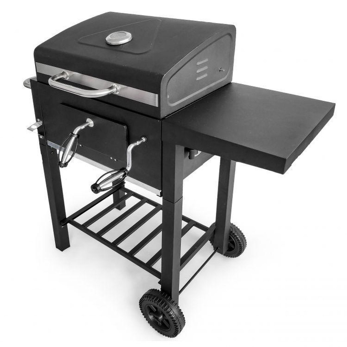 Viking Choice Barbecue - BBQ - met as-opvanger - met scharnierdeksel - hoogte verstelbaar zwart