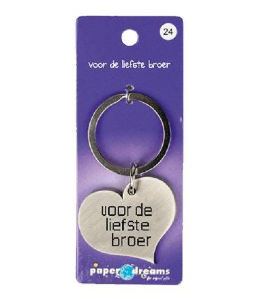 Paper Dreams Hart sleutelhanger - zilver - de liefste broer