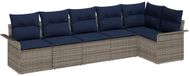 vidaXL Tuinbank - Set - 6 zitplaatsen - Grijs - Polyrattan