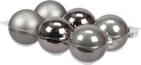 Othmar Decorations Kerstballen - 6x st - titanium grijs - 8 cm - glas - mat/glans