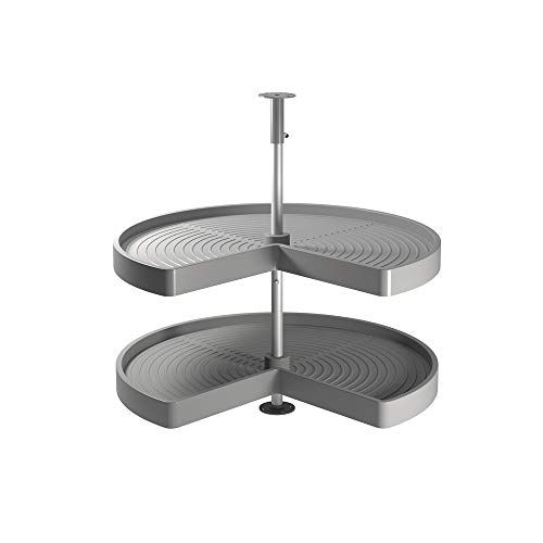 Emuca - Set draaiende schalen voor keukenmeubels, 270º, unit 800 mm, Kunststof en aluminium, Grijs