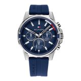 Tommy Hilfiger 1791791 herenhorloge - blauw rubberen band - Ø 45 mm