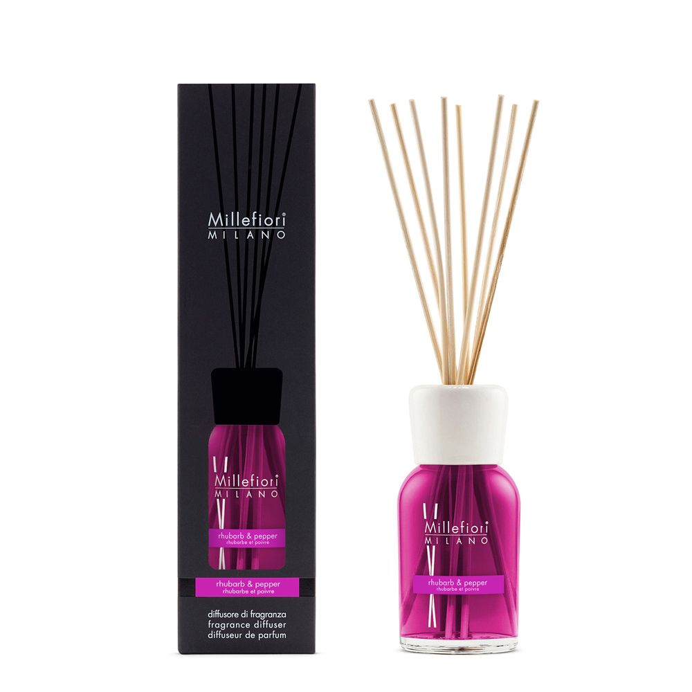 Millefiori Rhubarb & Pepper Reed Aroma Diffuser - Pink - 0.5L