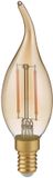 BES LED LED Lamp - Kaarslamp - Filament - Trion Kirza - 4W - E14 Fitting - Warm Wit 2700K - Dimbaar - Amber - Glas
