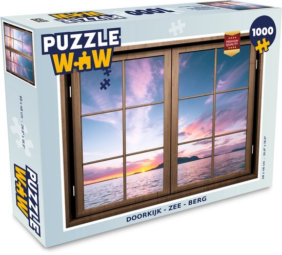 MuchoWow Puzzel Doorkijk - Zee - Berg - Legpuzzel - Puzzel 1000 stukjes volwassenen