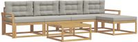 vidaXL - Bank loungeset - Polyester - Wit en lichtgrijs