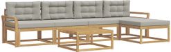 vidaXL - Bank loungeset - Polyester - Blanc et gris clair