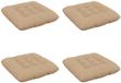 vidaXL Coussin d'assise VIANEN 4 pcs 100% Polyester Sable 50 x 50 x 12 cm