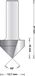 Hikoki Accessoires Hitachi 8 mm v-groeffrees 12.7 x 47 x 60mm