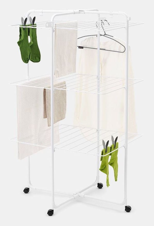 Brabantia HangOn Droogtoren - 23 m - Inklapbaar Wasrek - White