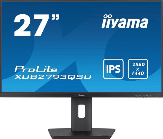 iiyama ProLite XUB2793QSU-B7 - 27 inch - QHD - IPS - USB-Hub (2x) - in hoogte verstelbaar