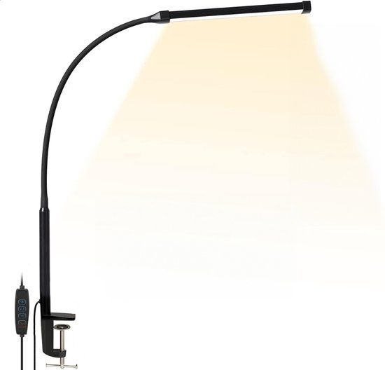 Vicon Bureaulamp LED Dimbaar - 3 Kleuren licht - Met Klem - Klemlamp - Leeslamp - Tafellamp - Bedlamp - Hobbylamp