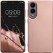 kwmobile telefoonhoesje geschikt voor Samsung Galaxy S25 Edge - Hoesje voor smartphone - Back cover in metallic roségoud