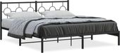 vidaXL Bedframe met hoofdbord metaal zwart 180x200 cm