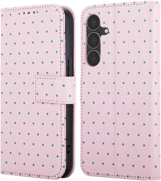 imoshion Hoesje - Geschikt voor Samsung Galaxy S25 FE - Design Bookcase smartphone - Happy Dots