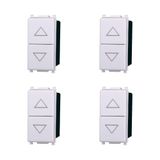 Elektronova Vimar Plana Kit 4 stuks 1202 dubbele knop 1P + 1P NO wit compatibel