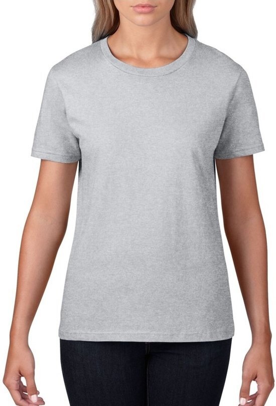 Gildan Basic ronde hals t-shirt grijs voor dames - Casual shirts - Dameskleding t-shirt grijs M (38/50