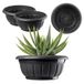 KADAX Bac à fleurs, jardinière ronde, jardinière en plastique, pot de fleurs résistant aux intempéries pour extérieur, fleurs, plantes, jardin, balcon, décoration, pot de fleurs, résistant au gel, diamètre 38 cm, noir