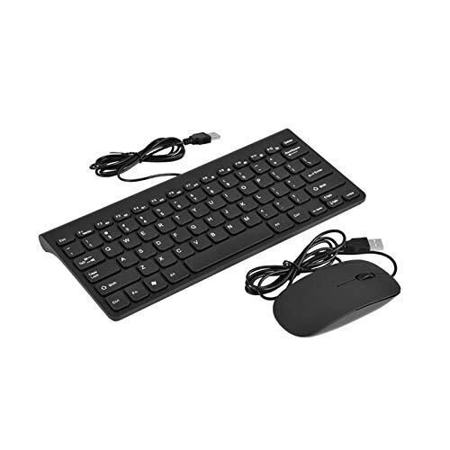 Sharainn Keyboar Mouse Eet, ultradun USB-toetsenbord met snoer Toetsenbord met snoer Muis Muizen Set Combo(black)
