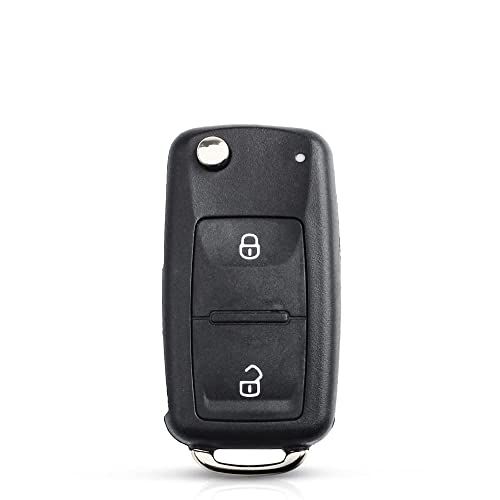 kuyuansu NIEUW 2-knops inklapbare afstandsbediening behuizing FOB Shell autosleutel behuizing radiosleutel voor VW Volkswagen Transporter T5 Polo G Uncut Blade