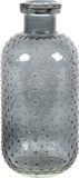 Countryfield Bloemenvaas Cactus Dots - donkergrijs transparant - glas - 11 x 24 cm
