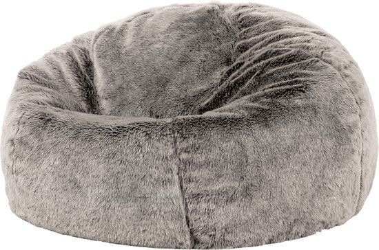 icon Kingston Zitzak Fauteuil - Fluffy Pluche Imitatiebont - Grijs