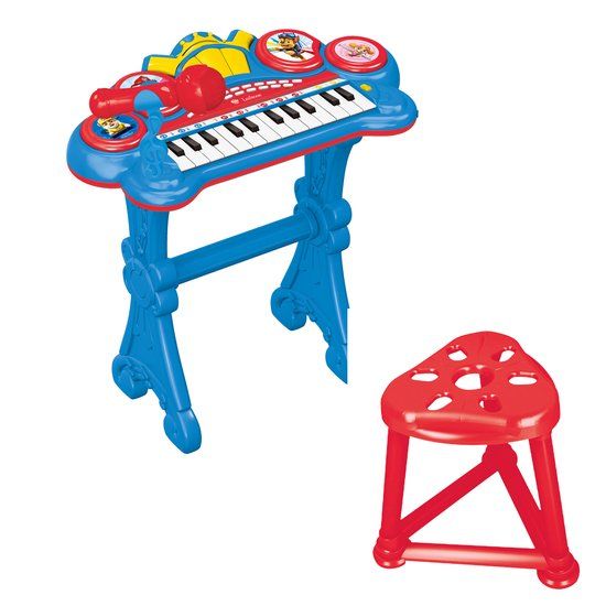 LEXIBOOK Piano électronique La Pat' Patrouille avec siège, microphone et câble Aux-In - 24 touches lumineuses
