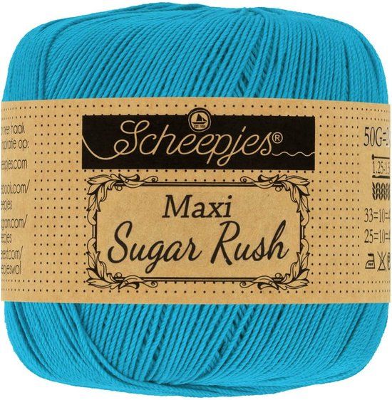 Scheepjes Maxi Sugar Rush 146 Vivid Blue - 50g - Crochet & Knitting Yarn