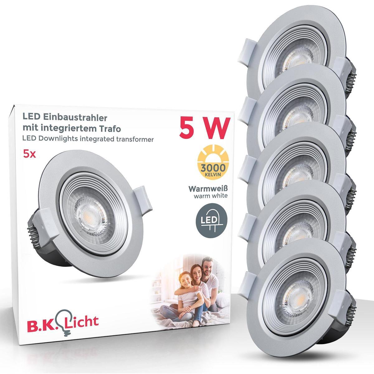 B.K.Licht - Inbouwspots - LED - 5 Stuks - Voor Binnen - Kantelbaar ...