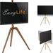 Trépied de peinture sur chevalet en bois pour téléviseur - Support de télévision de studio jusqu'à 65 pouces et 40 kg pour téléviseur - Moniteur - Pivotant - Réglable en hauteur