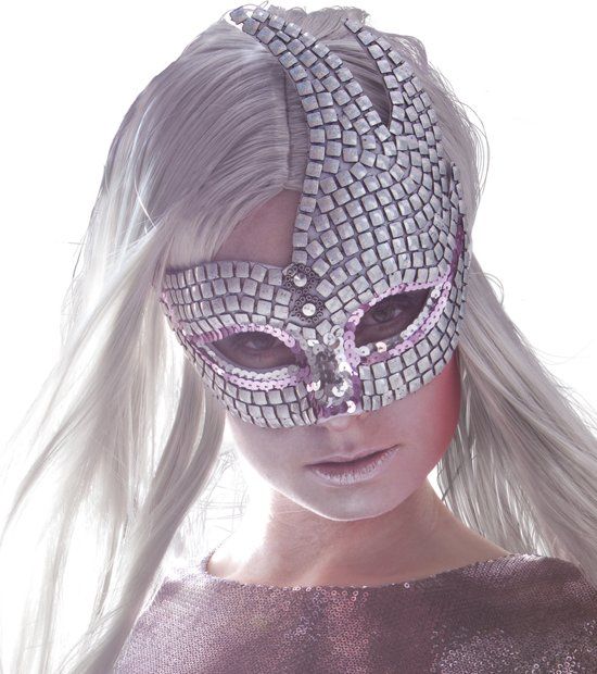 Generik Venitiaans zilverkleurig masker voor volwassenen - Verkleedmasker - One size
