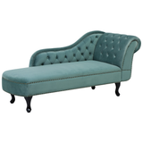 Beliani NIMES Chaise Longue - Vert Menthe - Côté Droit - Velours
