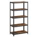 JOYFURNOS Étagère à 5 niveaux, Étagère en acier pour rangement, Montage sans outils, pour garage, abri, Capacité de charge 600 kg, 50 x 100 x 200 cm, Marron rustique et noir