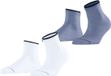 Esprit Double High Cuff 2-Pack Korte Sokken Dames Veelkleurig - Maat 39-42