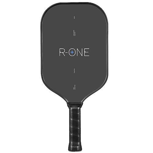 Nicol Pickleball R-One Langwerpige Koolstofvezel Pickleball Paddle - 2024 Pickleball Racket met lang handvat - T700 Raw Carbon Fiber - Frosted Spin Surface - USAPA Goedgekeurd door Nicol Pickleball (Design 2)