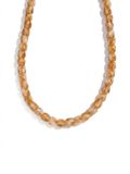 Geweven Amber - Kralenketting - Resin - Goud - 39 cm