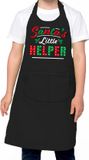 Bellatio Decorations Santas little helper Kerst keukenschort zwart voor kinderen
