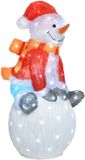 Lumineo LED kerstfiguur acryl sneeuwpop 100 lampjes 33 x 40,5 x 70,5cm