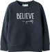 NAME IT Meisjes Sweater NMFPNOLLY SWEAT BRU - Katoen - 95% Katoen, 5% Elastaan - Lange Mouw - Regular Fit - Navy Blazer - Maat 98